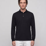 Hackett London Men's Black Long Sleeve Cotton Polo Shirt Size M HM550913