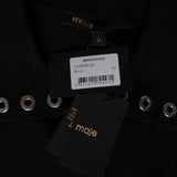 Maje Women's Black Eyelets Wool Blend Cardigan Size 34 FR 6 UK 2 US MFPCA00240