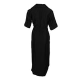 Sandro Damen-Midi-Kleid, schwarz, aus einer Mischung aus „ Leinen “, Größe 38FR, 10UK, 6US, SFPRO02853