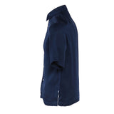 Sandro Paris Herrenhemd in Marineblau, 100 % Viskose, kurzärmelig, Größe XS, SHPCM00127