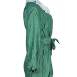 Maje Women's Green Embroidered Linen Blend Playsuit Size 36 S MFPCO00258