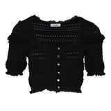 Sandro Women's Black Knit Crop Top Size 38 FR 10 UK 6 US SFPCA00983