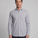 Hackett London Men's Grey Check Long Sleeve Flannel Shirt Size S HM309204