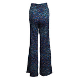 Sandro Women's Blue Floral Satin Trousers Size 40 FR 12 UK 8 US SFPPA01131