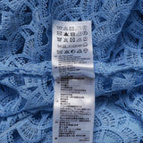 Sandro Damen-Etuikleid aus blauer Spitze mit kurzen Ärmeln, Größe 40, FR 12, UK 8, US R20161E