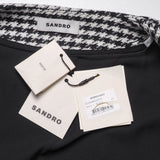 Sandro Damenkleid aus schwarzem Tweed mit Hahnentrittmuster, Größe 40 (FR 12, UK 8, US S), Artikelnummer SFPRO03243