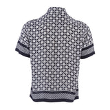 Sandro Men's Navy Square Cross Short Sleeve Shirt Size L SHPCM01004 RRP:195EUR