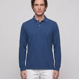 Hackett London Men's Blue 100% Cotton Long Sleeve Polo Shirt Size L HM550988