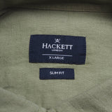 Hackett London Men's Green Slim Fit Linen Blend Shirt Size XL HM309530