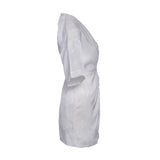 Sandro Paris Kurz geschnittenes Wickelkleid für Damen in Ecru mit V-Ausschnitt, Größe 34 FR, 6 UK, 2 US, SFPRO01104