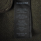 Sandro Women's Khaki Wool Blend Oversized Coat Size 38 FR 10 UK 6 US SFPOU00495