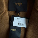 Maje Damenmantel in Braun mit Gürtel, 100 % Wolle , Größe 36 (FR), 8 (UK), 4 (US), Artikelnummer MFPOU00889