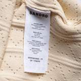 Sandro Paris Women's Ecru Knit Sleeveless Cropped Top Size 0 XS UK 6 SFPPU01945