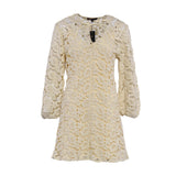 Maje Women's Yellow Crochet Cotton Short Dress Size 40 FR 12 UK 8 US MFPRO03038