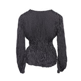 Maje Schwarze Damenbluse mit Langarm und Aufdruck, Größe 36 (FR), 4 (UK), 4 (US), MFPTO00806