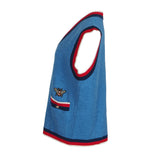 Maje Women's Blue Knitted Wool Blend Vest Size 36 FR 8 UK 4 US MFPVE00169