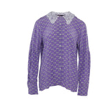 Maje Women's Purple Guipure Collar Viscose Shirt Size 36 FR 8 UK 4 US MFPCM00212