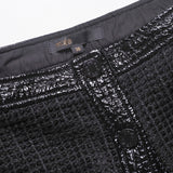 Maje Women's Black Velvet Vinyl Tweed Short Skirt Size 36 FR 8 UK 4US MFPJU00889