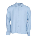 Sandro Paris Men's Blue Long Sleeve 100% Viscose Shirt Size L SHPCM01121