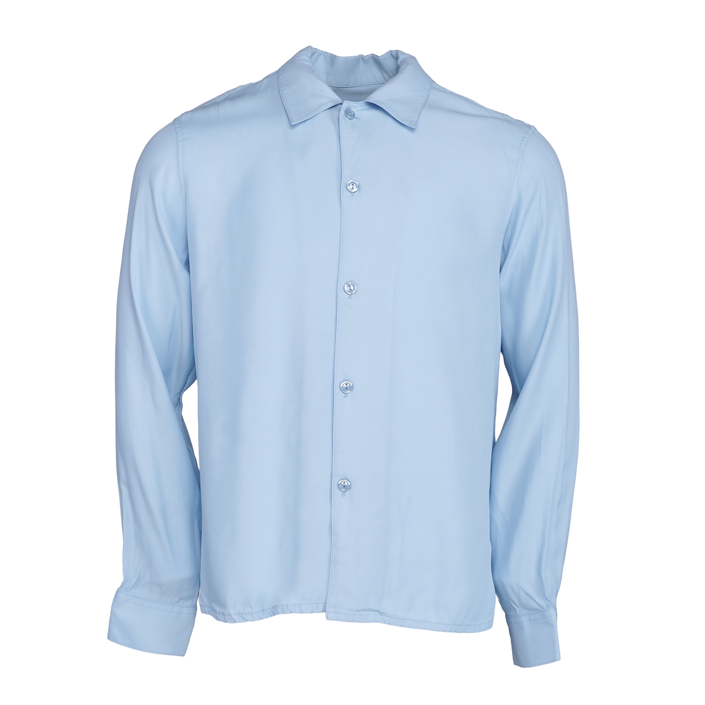 Sandro Paris Men's Blue Long Sleeve 100% Viscose Shirt Size L SHPCM01121