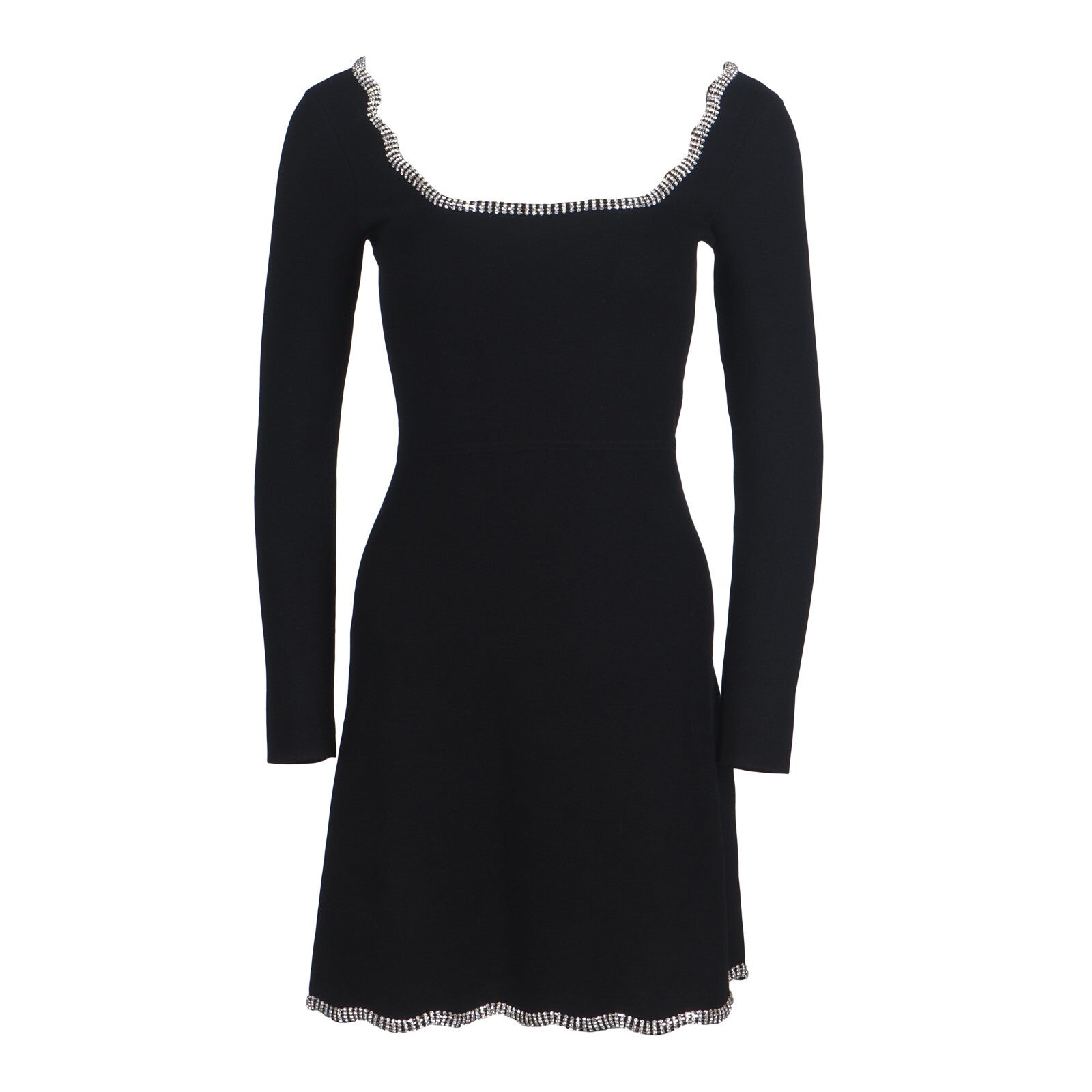 Sandro Damenkleid in A-Linie, schwarz, mit Strasssteinen, Größe 34FR, 6UK, 2US, SFPRO02695