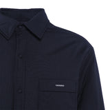 Sandro Men's Navy Wool Blend  Oversized Quilted Overshirt Size L SHPBL00941