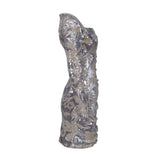 Maje Kurzes Damenkleid aus silbernem Samt mit Pailletten, Größe 38 (FR 10, UK 6, US MFPRO02729)