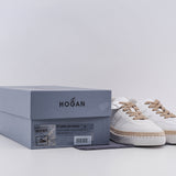 Hogan Men's White Allacciato H Forata Leather Sneakers Size 38 EU 5 UK 6.5 US