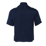 Sandro Paris Herrenhemd in Marineblau, 100 % Viskose, kurzärmelig, Größe XS, SHPCM00127