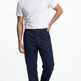 Sandro Men's Navy Wide Leg Cotton Blend Trousers Size 44 FR 34 UK SHPPA00878