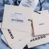 Sandro Paris Women's Blue Cropped Top Size 40 FR 12 UK 8 US SFPTO00692