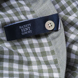 Hackett London Herren-Langarm-Shirt aus grünem Gingham-Stoff „ Baumwolle “ Bluse Hemdbluse , Größe S, HM308859