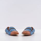 Tod's Women's Blue Cuoio Leg 79A Doppia T Slim Arric Loafers Size 37EU 7US 4.5UK