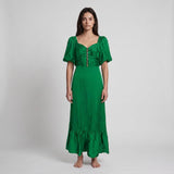 Sandro Damen-Langkleid in Grün mit Strasssteinen, Größe 34 FR, 6 UK, 2 US, SFPRO02951