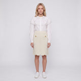 Sandro Paris Women's White Knit Short Skirt Size 42 FR 14 UK 10 US SFPJU00796