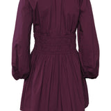 Maje Women's Purple Smocked Waist Cotton Dress Size 40 FR 12 UK 8 US MFPRO02599