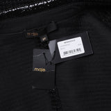 Maje Women's Black Velvet Tweed Vinyl Short Dress Size 34 XS 6 MFPRO02619