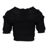 Sandro Women's Black Knit Crop Top Size 38 FR 10 UK 6 US SFPCA00983
