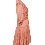Sandro Damenkleid aus Satin mit V-Ausschnitt in Orange, Größe 40FR, 12UK, 8US, SFPRO02553