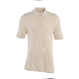 Sandro Men's Beige Knit Viscose Open Work Polo Shirt Size S SHPTR00531