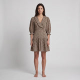 Sandro Women's Beige Floral 100% Silk Dress Size 38 FR 10 UK 6 US SFPRO02515
