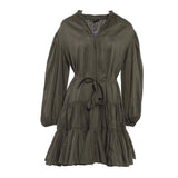 Maje Women's Khaki Belted Cotton Short Dress Size 40 FR 12 UK 8 US MFPRO02193