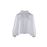 Sandro Women's White Long Sleeve VIscose Blouse Size 36 FR 8 UK 4 US SFPTO00402