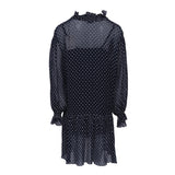 Sandro Women's Navy Polka Dot Short Dress Size 42 FR 14 UK 10 US SFPRO03348