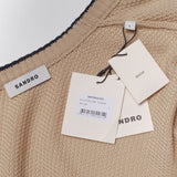 Sandro Herren-Strick Wolle -Mischung Strickjacke , beige, Größe L, SHPTR00393