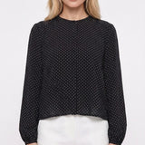 Maje Women's Black Polka Dot Viscose Blouse Size 40 FR 12 UK 8 US MFPTO00776
