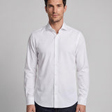 Hackett London Herren-Langarmshirt, weiß, 100 % Baumwolle , „ Bluse Hemdbluse “, Größe L, HM309881