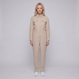 Sandro Women's Beige Linen Blend Jumpsuit Size 40 FR 12 UK 8 US SFPCO00082