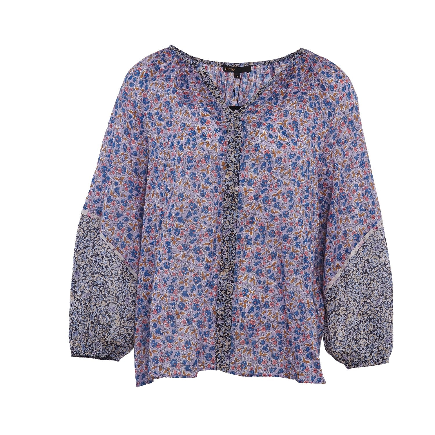 Maje Women's Multicolor Floral Cotton Blouse Size 40 FR 12 UK 8 US MFPTO00577