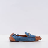 Tod's Women's Blue Cuoio Leg 79A Doppia T Slim Arric Loafers Size 37EU 7US 4.5UK